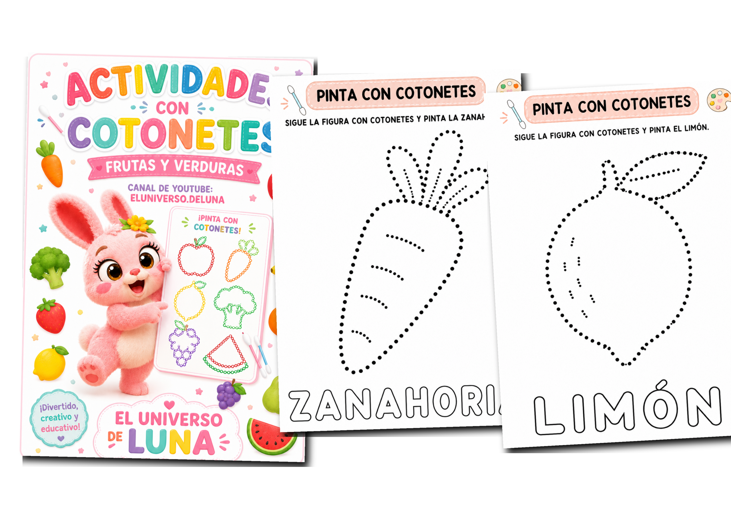Muestra de actividades para aprender frutas y verduras