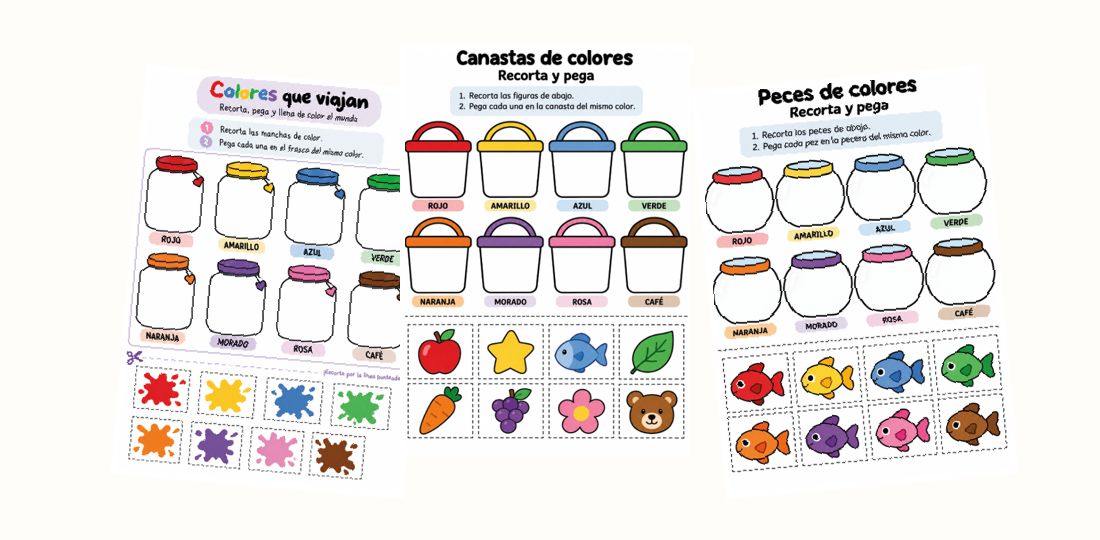 Muestra de actividades imprimibles de ¿De qué color es?