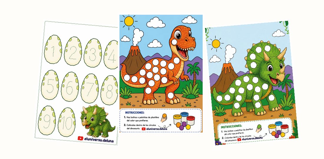 Vista previa de actividades de Frascos mágicos de colores y dinosaurios